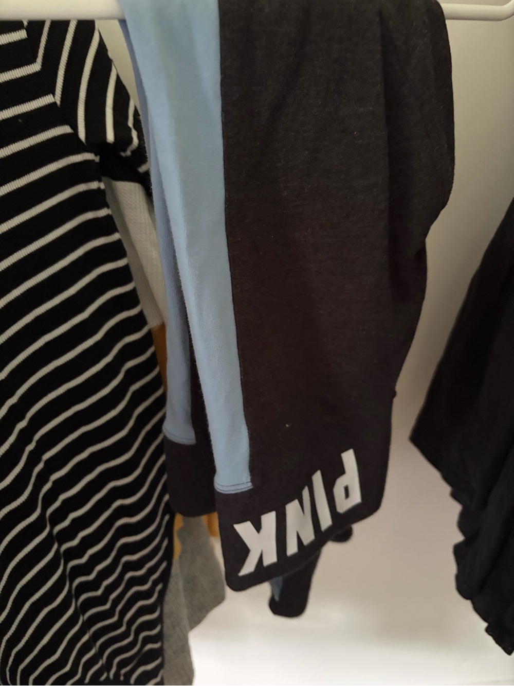 PINK Victoria's Secret Black with Light Blue Stripe